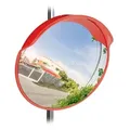 Relaxdays Verkehrsspiegel 60 cm rot Rot,Transparent