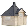 Finn Art Blockhaus Grill Gartenhaus Grillkota Exzellent 9 qm mit Grillanlage für max. 15 Personen