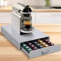 Navaris Kapselhalter kompatibel mit Nespresso Kapseln - Aufbewahrung für 50 Kaffeekapseln für Kapselmaschine - Aufbewahrungsbox Kaffeekapseln - Grau