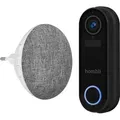 HOMBLI Smart Home Türklingel "smarte Türklingel 2 + Gong", schwarz, B:17,5cm H:10,1cm T:18,7cm, Überwachungskameras
