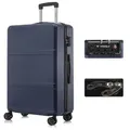 YONSLY Handgepäck-Trolley Premium Reisekoffer Hartschalen-Trolley Rollkoffer ABS in M–XL, 4 Rollen, TSA-Schloss, YKK-Reißverschluss, austauschbare Rollen und Griffe blau 76 cm