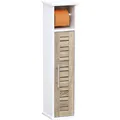 Toilettenpapierschrank weiß braun 18x18x75 cm Badezimmerschrank Schrank Deko