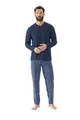 Mey Nachtwäsche Serie Straight Herren Schlafanzüge lang Yacht Blue S(S)