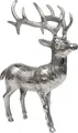 MichaelNoll Dekofigur Hirsch Deko - Stehend - Rentier Aluminium Silber Dekofigur - XL 37 cm
