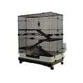 MyPets - Nager Käfig Big CAGE XL 110x75x50 cm mit Schublade für leichtes Reinigen - Voliere für Degu, Chinchilla, Frettchen & Co - mit Etagen und Leitern auf Rollen