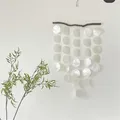 Muschel Mobile, Boho Mobiles Windspiel Anhänger, Mobile für Fenster,Windspiele Weiß,Fensterschmuck Traumfänger Gartendeko,30x15cm