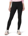 HUE Damen-Leggings aus ultraweicher Baumwolle mit breitem Bund, lang und als Capri-Hose, Schwarz, X-Klein