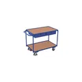 VARIOfit Tischwagen mit 2 Ladeflächen und 2 Schubladen Schiebegriff waagerecht