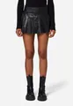 RICANO Lederrock Pleated Skirt Lederrock im Faltenrock-Stil mit Reißverschluss und Knopf am Bund