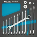 HAZET Knarren-Ring-Maulschlüssel-Satz mit Vierkant-Adaptern -Tractionsprofil 16-