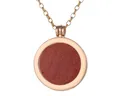 Morella Kette mit Anhänger Halskette gold mit Chakra Scheibe 33 mm (2-tlg), Goldene Kette inkl. austauschbarem Coin, Edelstein-Coin, im Samtbeutel