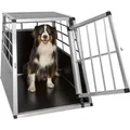 Tectake Hundetransportbox Single  Mit Gerader Rückwand Aus Aluminium  Robust und Pflegeleicht 65 x 90 x 69 5 cm 65 x 90 x 69 50 cm Schwarz