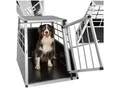 tectake® Hundetransportbox single, mit gerader Rückwand, verschließbare Gittertür, mit schützenden Kunststoffecken