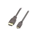 Lindy High-Speed-HDMI-Kabel, Typ A/D (Micro), 0,5m Monitorkabel mit Micro HDMI Typ D Stecker an HDMI Typ A Stecker (19-polig, vergossen) für digital angesteuerte Monitore, Projektoren, Plasma- und LCD-TVs (41350)