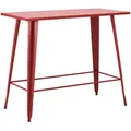 Oviala Hochtisch,, Rot, Metall, 6-Sitzer, Rechteckig,rechteckig, 60x101x120 cm, Gartenmöbel, Gartentische, Gartentische
