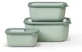 Mepal Cirqula Multischüssel-Set, rechteckig, 3-teilig, hoch, nordic sage