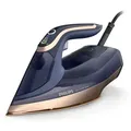 Philips Bügeleisen 8000 Series mit Keramikbügelsohle, 85 g/min kostanter Dampf, 3000 W, Blau (DST8050/20) - Blau