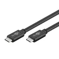 goobay 67976 USB C auf USB C 3.2 Gen 1 Schnellladekabel 60W - 20V - 3A / Handykabel 5 Gbits / Ladekabel USBC zu USB Type C / Galaxy & iPhone / Schwarz / 1m
