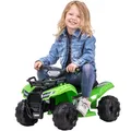 Kinder-Elektroauto Jumpy, Kinderquad, 18 Watt, Bremsautomatik, LED-Lichter, Daumengas, Soundmodul (Grün)