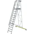 Munk - Günzburger Steigtechnik Plattformleiter Klappbar Und Fahrbar 12 Stufen Querrohr B= 1,90 M - 052312