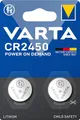 VARTA Batterien Knopfzellen CR2450, 2 Stück, Power on Demand, Lithium Coin, 3V, kindersichere Verpackung, für elektronische Kleingeräte - Autoschlüssel, Fernbedienungen, Waagen