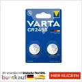 1 x 2er Blister Varta CR 2450 3V Batterie  Lithium Knopfzelle 6450 DL2450