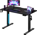 CASARIA® Höhenverstellbarer Schreibtisch Elektrisch, Schwarz – 110 cm x 60 cm – Memory Funktion – LCD Bedienelement mit Höhenanzeige – Getränke- & Kopfhörerhalter – Traglast 80kg, Stabile Konstruktion