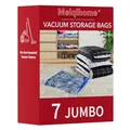 MEIQIHOME 7er Set Vakuumbeutel Jumbo für Kleidung & Bettwäsche, wiederverwendbare Aufbewahrungsbeutel für Reise & Zuhause, platzsparend