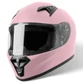 VINZ Parana Kinder Integralhelm / Roller Helm | Kinder Motorradhelm in Gr. YS-YXL | Integral Helm mit Visier für Motorrad | Erhältlich in verschiedenen Farben - Matt Rosa | YXL (53-54 cm)