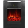 EL Fuego Elektrokamin Tessin Schwarz mit Heizung dimmbar 1,8 kW