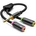 deleyCON Audio Splitter Kabel Y Klinken Adapter Kabel Kopfhörer Mikrofon Headset