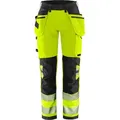 Fristads High Vis Green Handwerker Stretchhose Damen Kl. 2 2664 GSTP 134239 - warnschutz-gelb/schwarz - 38