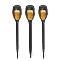 Esotec Solar Gartenfackeln Lorenzo, 3er Set, Akku, Steckleuchte outdoor, Wegeleuchte, Stecklicht, LED-Fackel, Solarlichter, Garten, Blumentopf, schwarz, Kunststoff, IP44, außen, 102315
