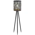 Dehner LED Solarleuchte Solar-Laterne Rabat, Lichtfarbe warmweiß, verschiedene Höhen, Warmweiß, stilvolle Outdoor Stehlampe, Leuchtdauer 6 h schwarz 18,5 cm x 82,5 cm x 18,5 cm