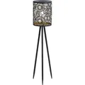 Dehner Solar-Laterne Rabat, Stehleuchte, warmweiß, Ø 18.5 cm, Höhe 82.5 cm, Metall / Kunststoff, schwarz - Schwarz
