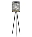 Dehner Solar-Laterne Rabat, Stehleuchte, warmweiß, Ø 18.5 cm, Höhe 82.5 cm, Metall/Kunststoff, schwarz