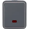 Unitec Taster beleuchtet Feuchtraum Mini, dunkelgrau, Aufputz  Taster