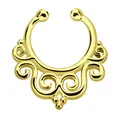 Nasenpiercing Schmuck Fake Septum Nasenring vergoldet mit Ornamenten in 1,0x9mm