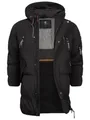 Indicode Herren INLondoy Parka mit Kapuze | Steppjacke in moderner Struktur Optik für Männer Black, M