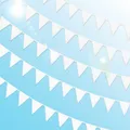 10M Wimpelkette Weiß, Wimpel Girlande Wimpelketten Outdoor mit 40 Stück Weiß ...