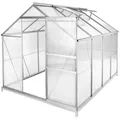 tectake Gewächshaus, Transparent, Metall, 185x195x250 cm, Gartenzubehör, Gewächshäuser