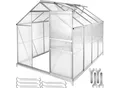tectake® Gewächshaus mit Fundament, 7,7 m³, UV-beständig und wärmedämmend, 185 x 250 x 195 cm