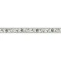 Bricoflor Tapete Französische Lilie Blumen Tapetenbordüre in Schwarz Weiß Ideal für Badezimmer und Küche Vintage Wand Bordüre Selbstklebend
