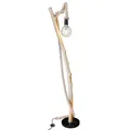 Stehlampe Wohnzimmerleuchte Stehleuchte Holz braun Hanfseil E27 H 150 cm