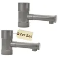 2x Regendieb Wasserdieb Fallrohr Abzweig mit Hahn Regenwassersammler Fallrohr Regenrinnen Ablauf Regensammler 80 mm