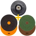 Profi Diamant-Schleifpad Set Nass, D = 100 mm,  Körnung: 200 + 3000 + Teller