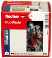 fischer DuoBlade, selbstbohrender Gipskartondübel, starker Dübel für einfache Montage in Gipskarton- und Gipsfaserplatten, mit Zentrierspitze aus Metall, 40 Stück
