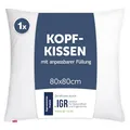 Blumtal Kopfkissen 80x80 cm - Nackenkissen mit anpassbarer Füllung - 100% Mikrofaser & waschbar bis 95 Grad - höhenverstellbares Kissen