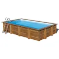 GRE Rechteckpool Set "Evora", oval, BxLxH: 420 x 620 x 133 cm - braun