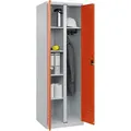 CP-Möbel Mehrzweckschrank Classic Plus, abschließbar, orange, für Staubsauger, 6 Fächer, aus Metall, 60 x 185 x 50 cm